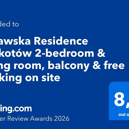 Pulawska Mokotow 2-bedroom & Living Room, Balcony & Free Parking On Site